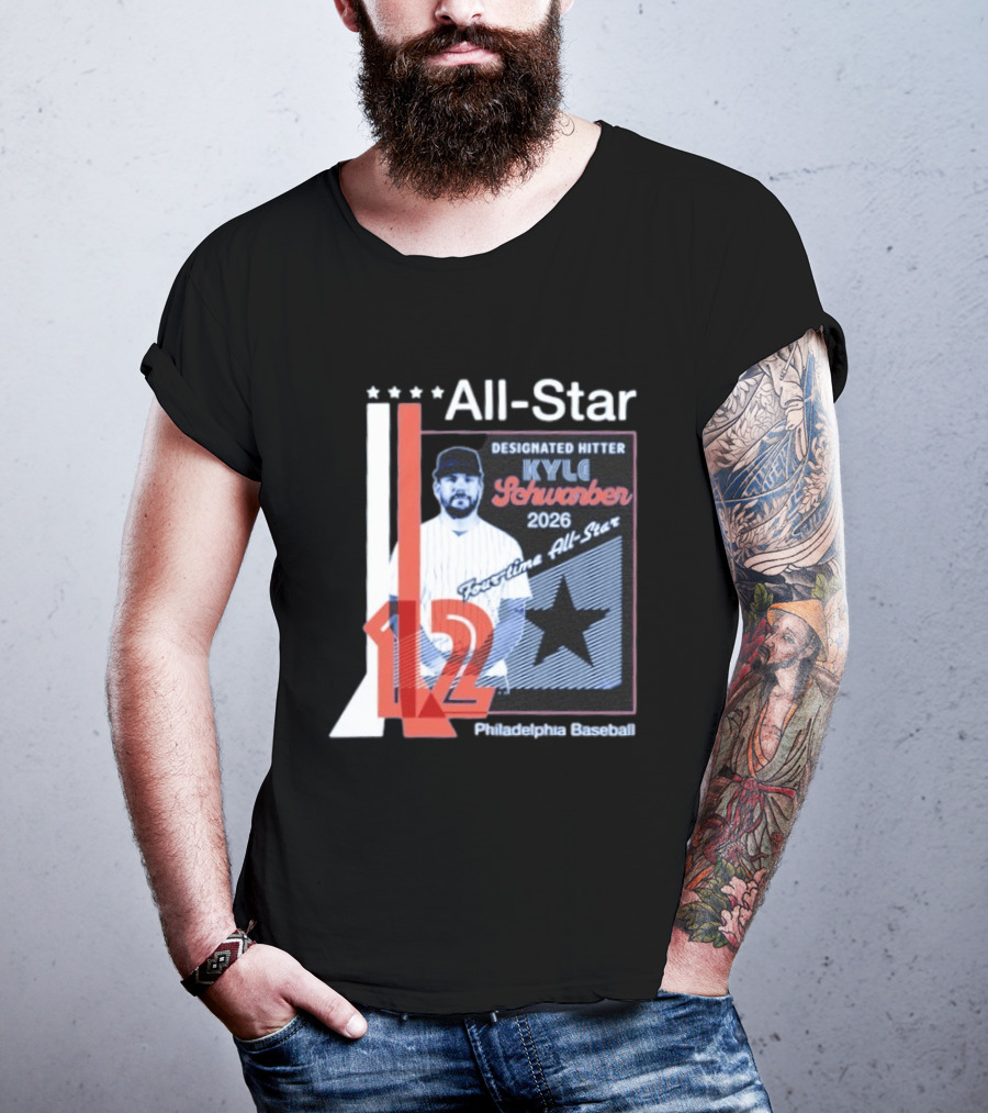 Philadelphia Baseball Designated Hitter Kyle Schwarber 2026 Four Time All Star No 12 T-Shirt