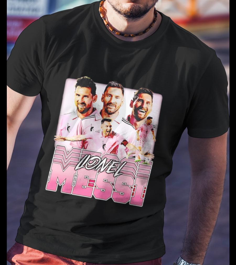 Lionel Messi Inter Miami Celebration Pink Jersey T-Shirt
