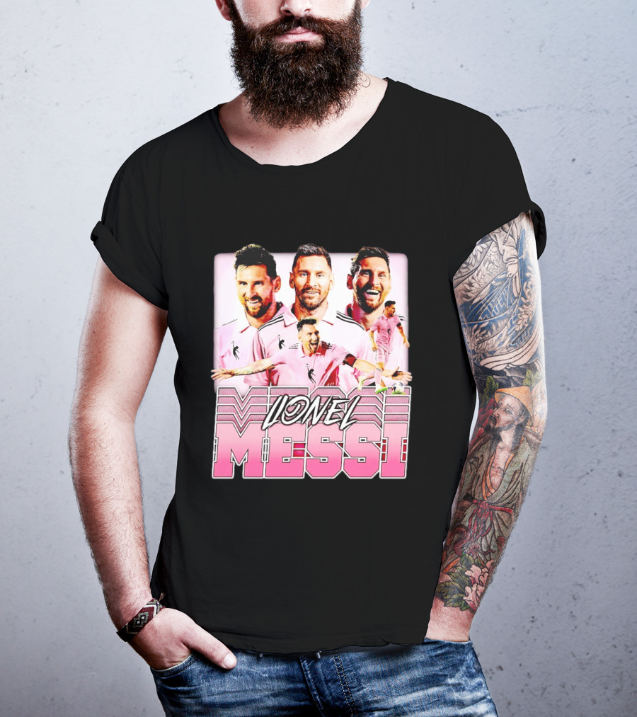 Lionel Messi Inter Miami Celebration Pink Jersey T-Shirt