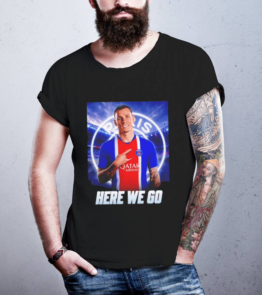 Lucas Digne Paris Saint Germain Transfer Announcement Here We Go T-Shirt