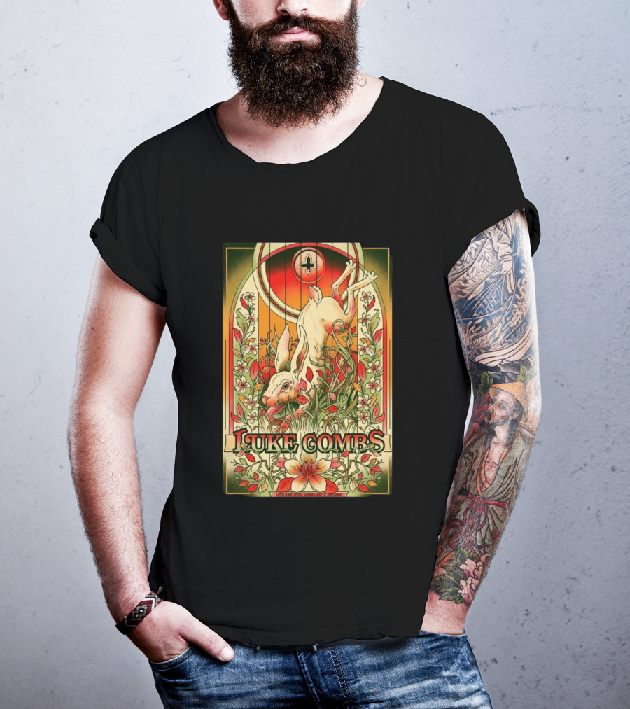 Luke Combs Slane Castle Ireland June 18 2026 Rabbit Floral Art Deco T-Shirt