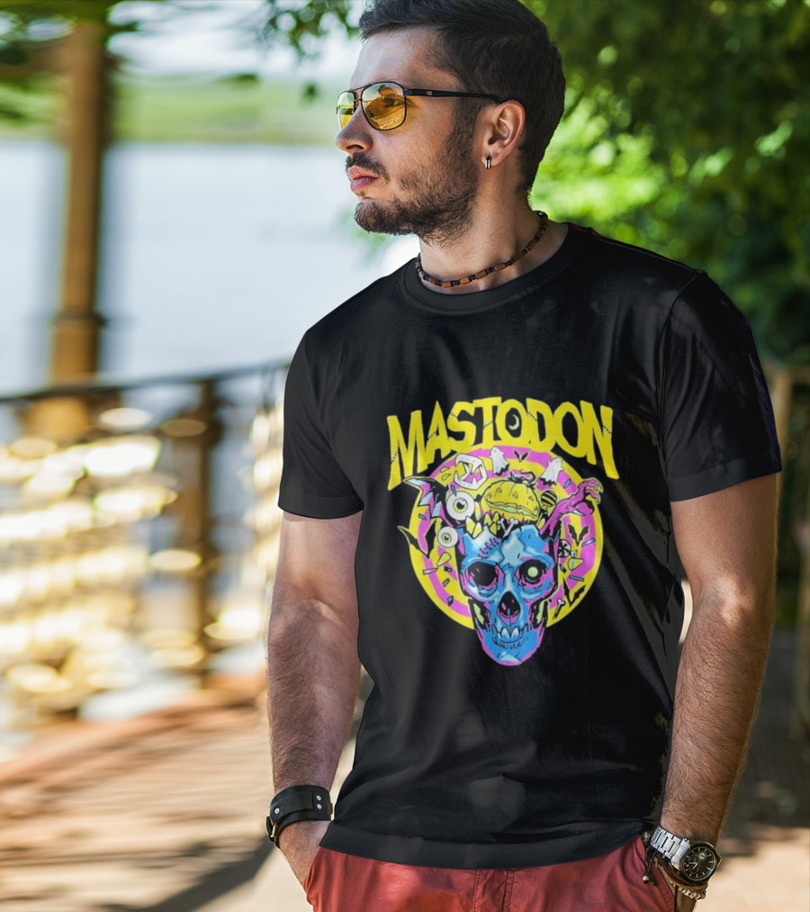 Mastodon Samhain Splosion Skull Halloween Pumpkin Bat Horn Eyeball Explosion T-Shirt