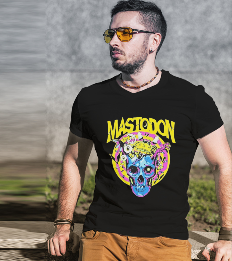 Mastodon Samhain Splosion Skull Halloween Pumpkin Bat Horn Eyeball Explosion T-Shirt