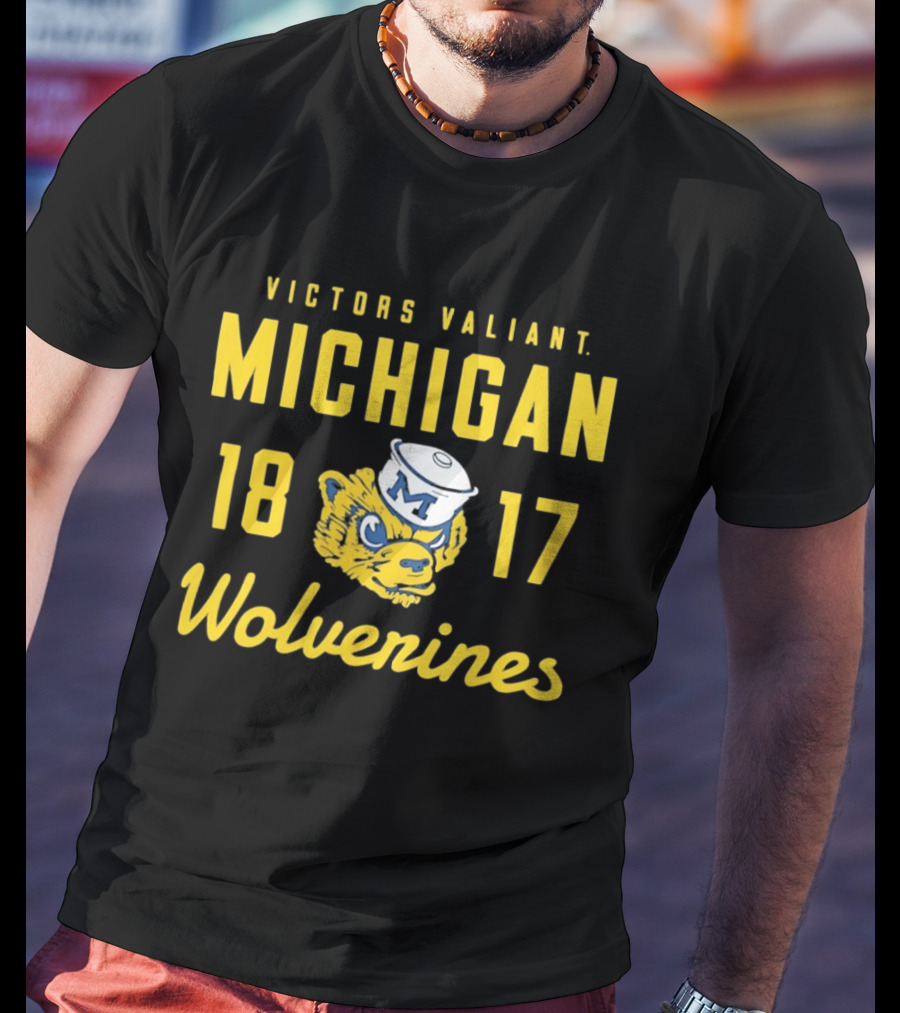 Michigan Wolverines Victors Valiant 1817 Wolverine Head T-Shirt