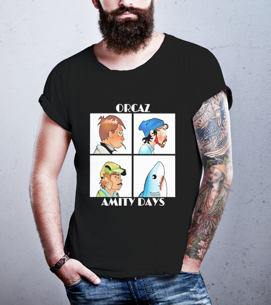 Orcaz Amity Days Four Grid Shark Bite Album Cover T-Shirt