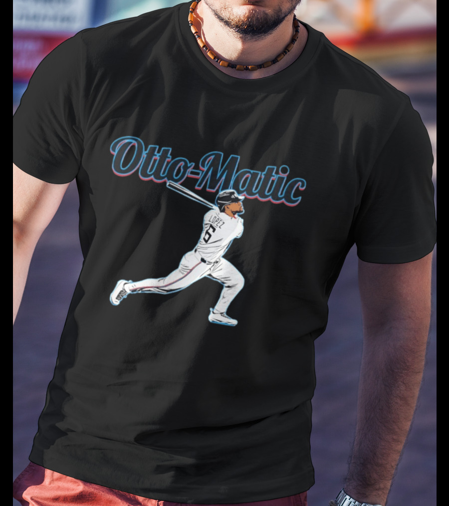 Otto Lopez Otto Matic Miami Marlins MLB Slugger Swing T-Shirt