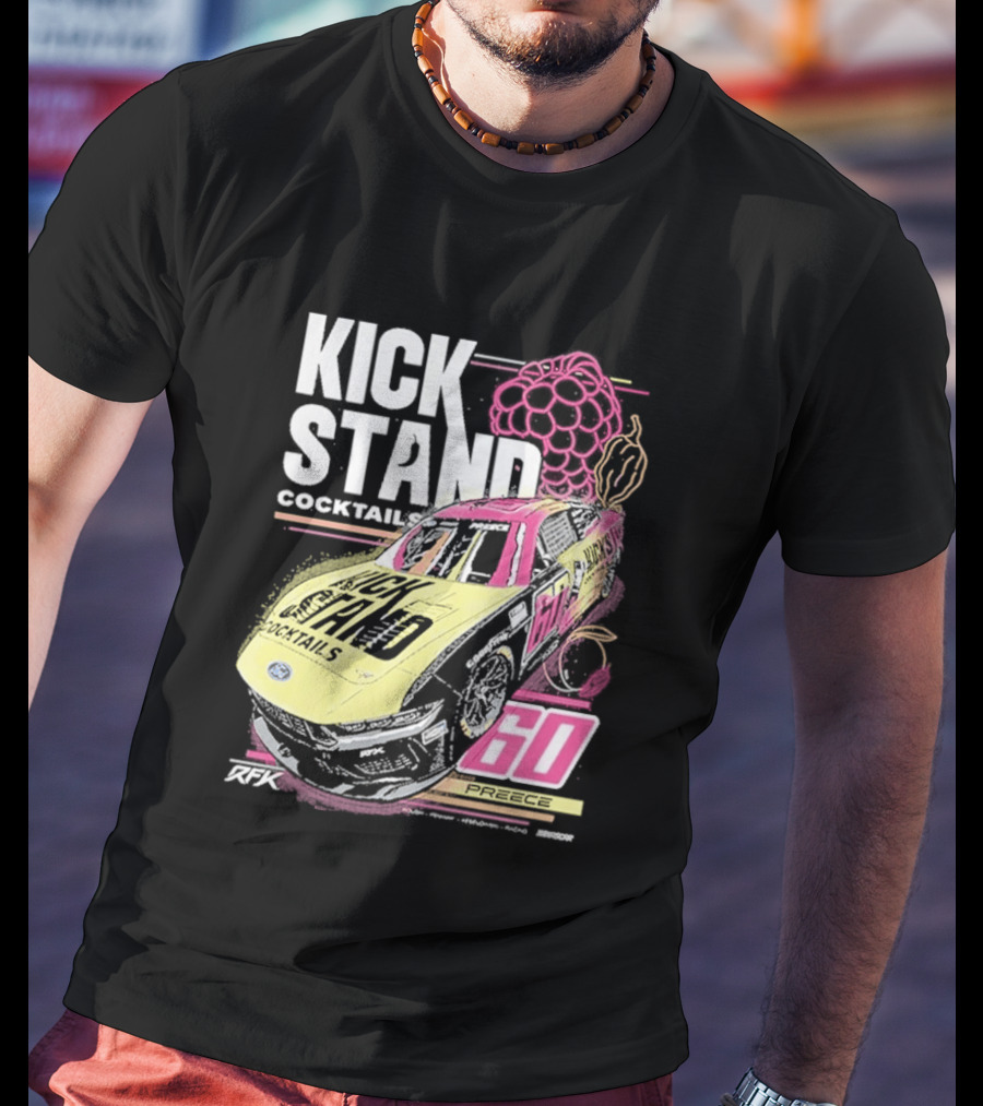 Kickstand Cocktails RFK Racing 60 Ryan Preece Car T-Shirt