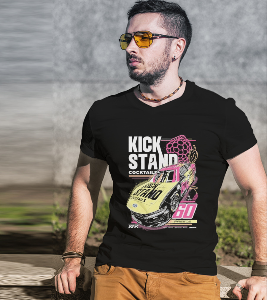 Kickstand Cocktails RFK Racing 60 Ryan Preece Car T-Shirt