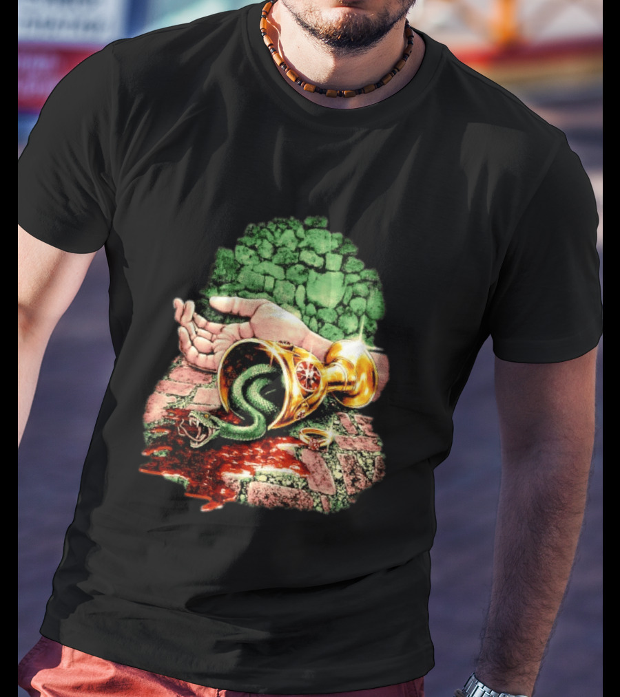 Enchanted Serpent With Golden Chalice And Ring Fantasy T-Shirt