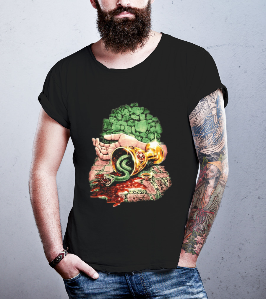 Enchanted Serpent With Golden Chalice And Ring Fantasy T-Shirt