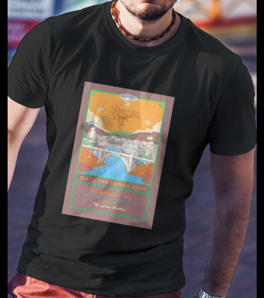 Stephen Wilson Jr Gary The Torch 2026 Bridge UFO Spokane WA Concert July 17 The Lone Bellow T-Shirt