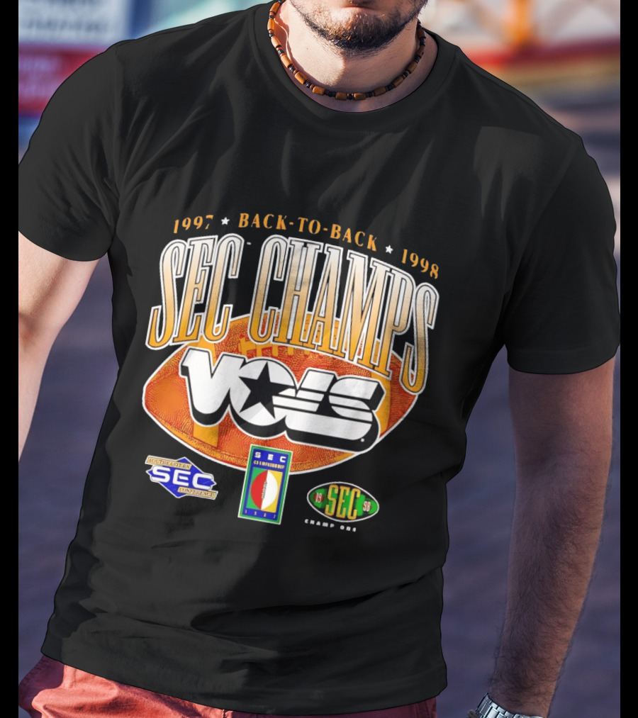 Tennessee Volunteers Vols SEC Champs Back To Back 1997 1998 Football Southeastern Conference Championship T-Shirt