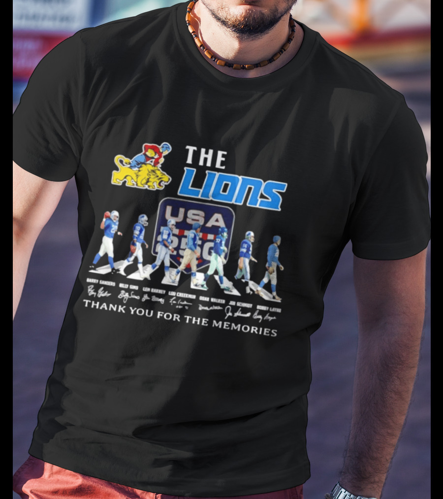 The Lions USA Football Evolution Thank You For The Memories T-Shirt