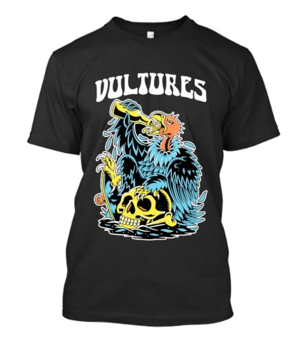 Vultures Drinking Beer On Skull T-Shirt