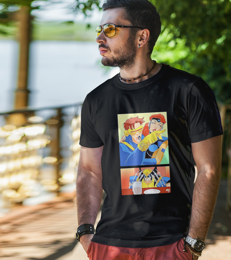 Wolverine Cyclops Jean Grey X Men Meme Classic Comic Panel T-Shirt