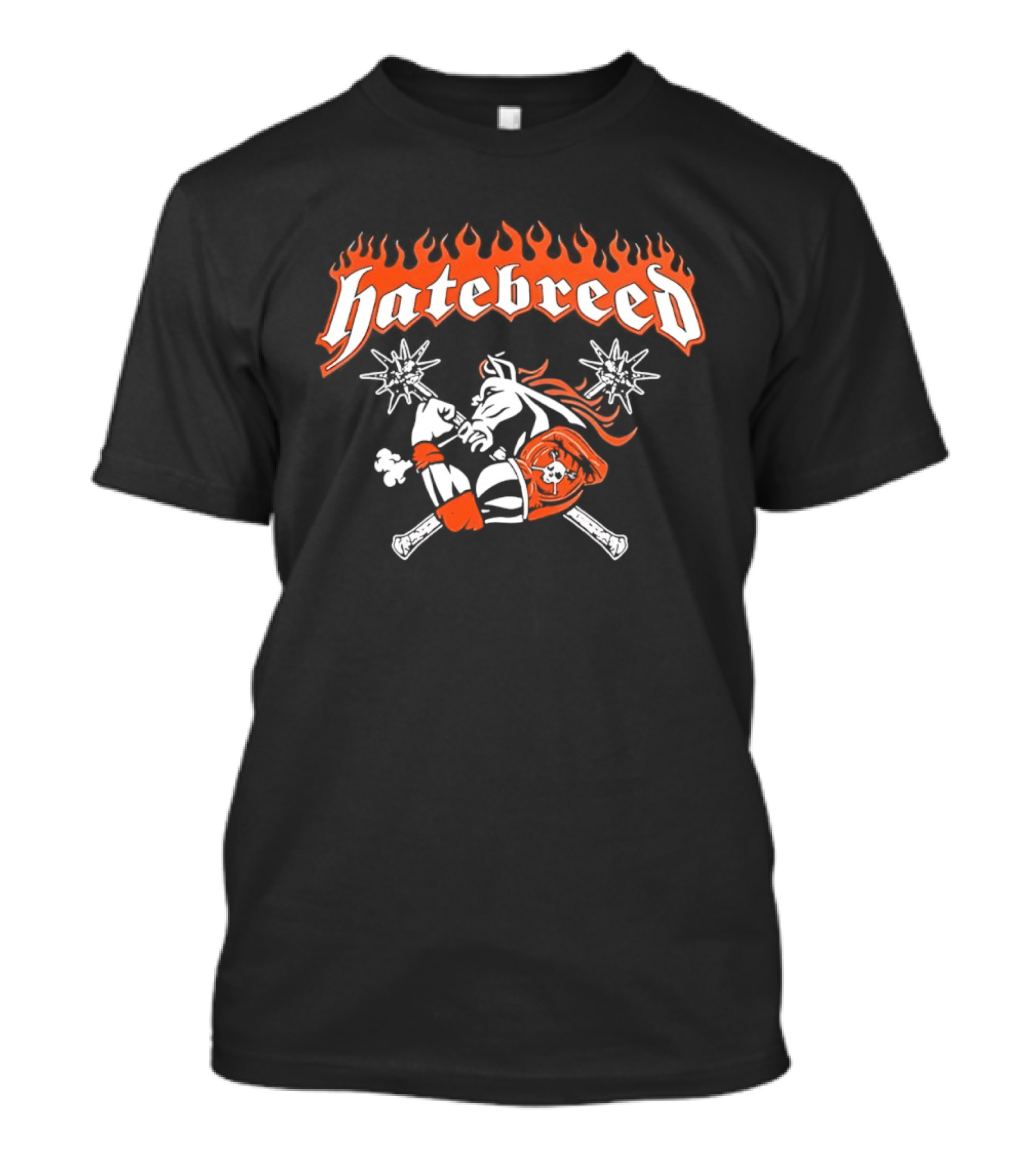 Hatebreed Flames Sword And Shield Skull Flames T-Shirt