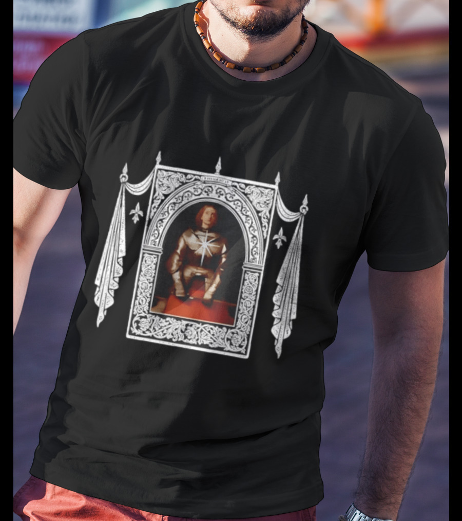 I Am Not Afraid Joan Of Arc Acceptance Medieval Armor Frame Fleur De Lis T-Shirt