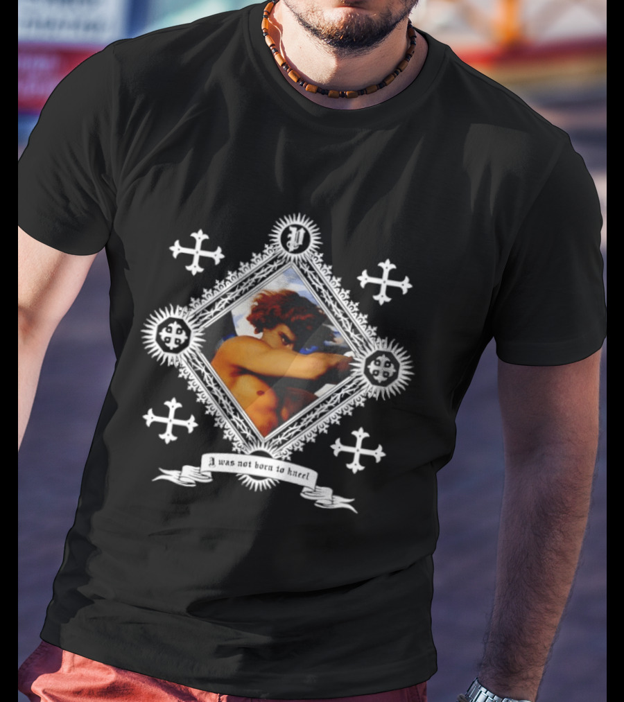Fallen Angel I Was Not Born To Kneel Celestial Warrior Crosses T-Shirt