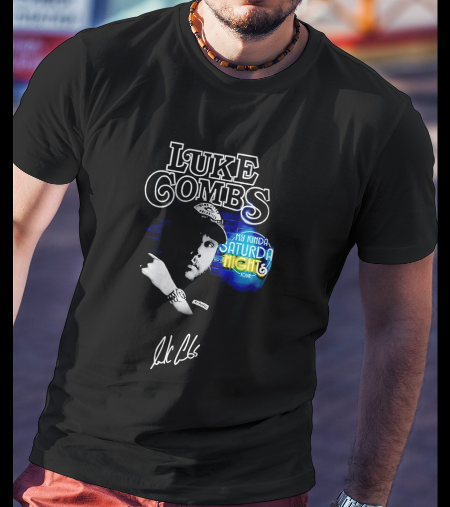Luke Combs My Kinda Saturday Night Tour Signature Hat T-Shirt
