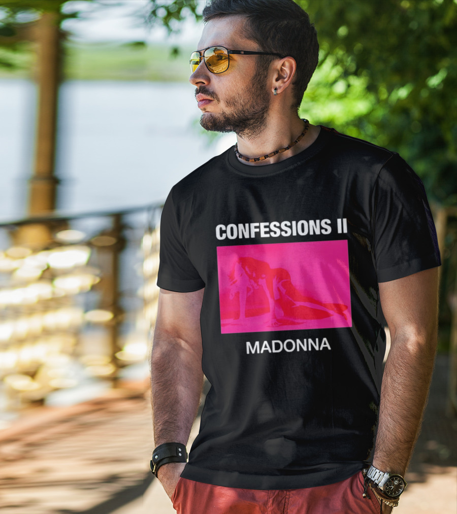 CONFESSIONS II MADONNA Pop Music Album Cover Vibrant Pink Collage T-Shirt