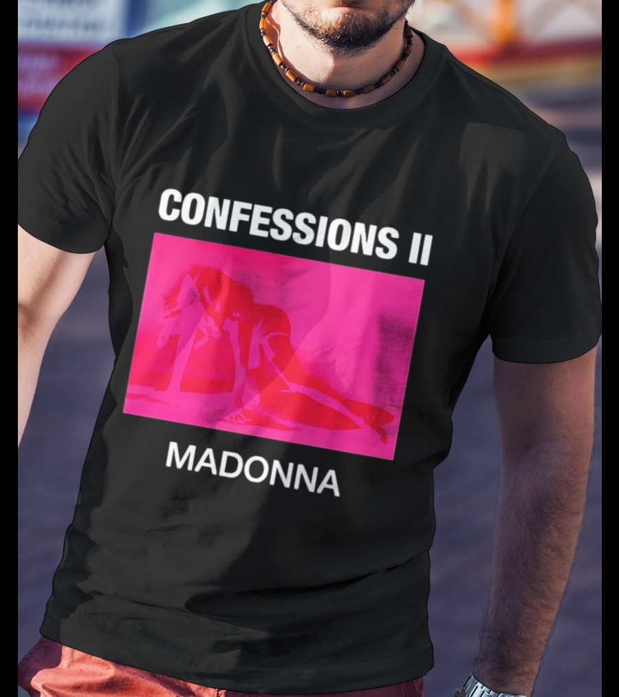 CONFESSIONS II MADONNA Pop Music Album Cover Vibrant Pink Collage T-Shirt