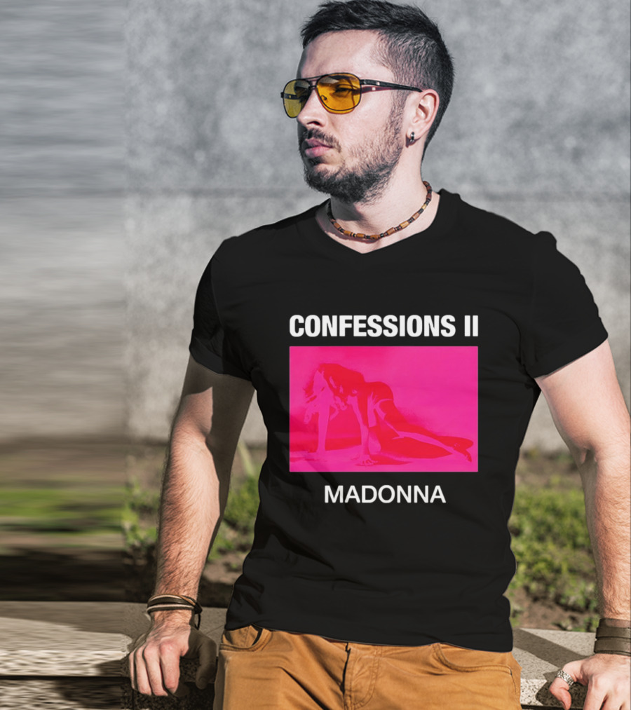 CONFESSIONS II MADONNA Pop Music Album Cover Vibrant Pink Collage T-Shirt