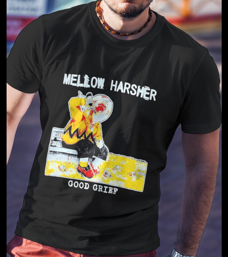 Mellow Harsher Good Grief Charlie Brown Drinking Image T-Shirt