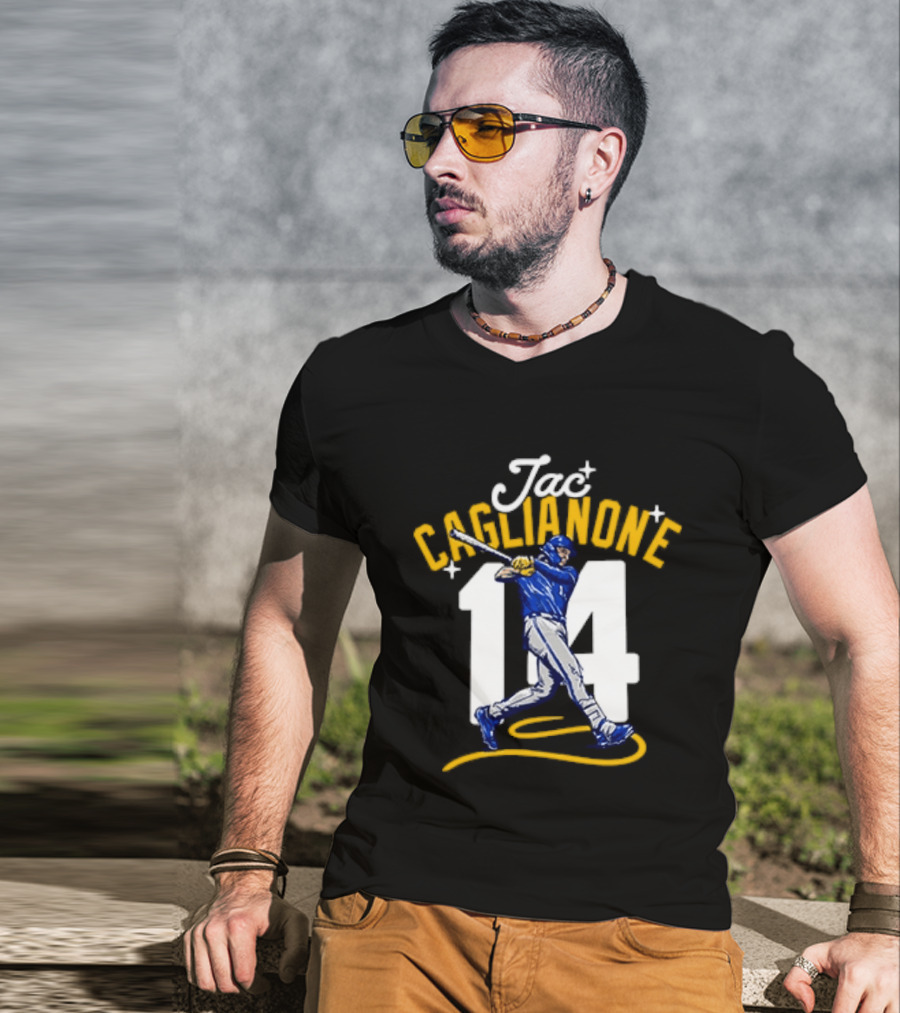 Jac Caglianone No 14 Kansas City Royals Baseball Player Action T-Shirt
