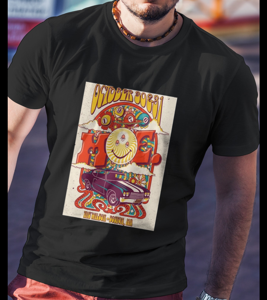 Moe October 30 31 The Wilbur Boston MA Psychedelic Eye Smile 2026 Vintage Car T-Shirt