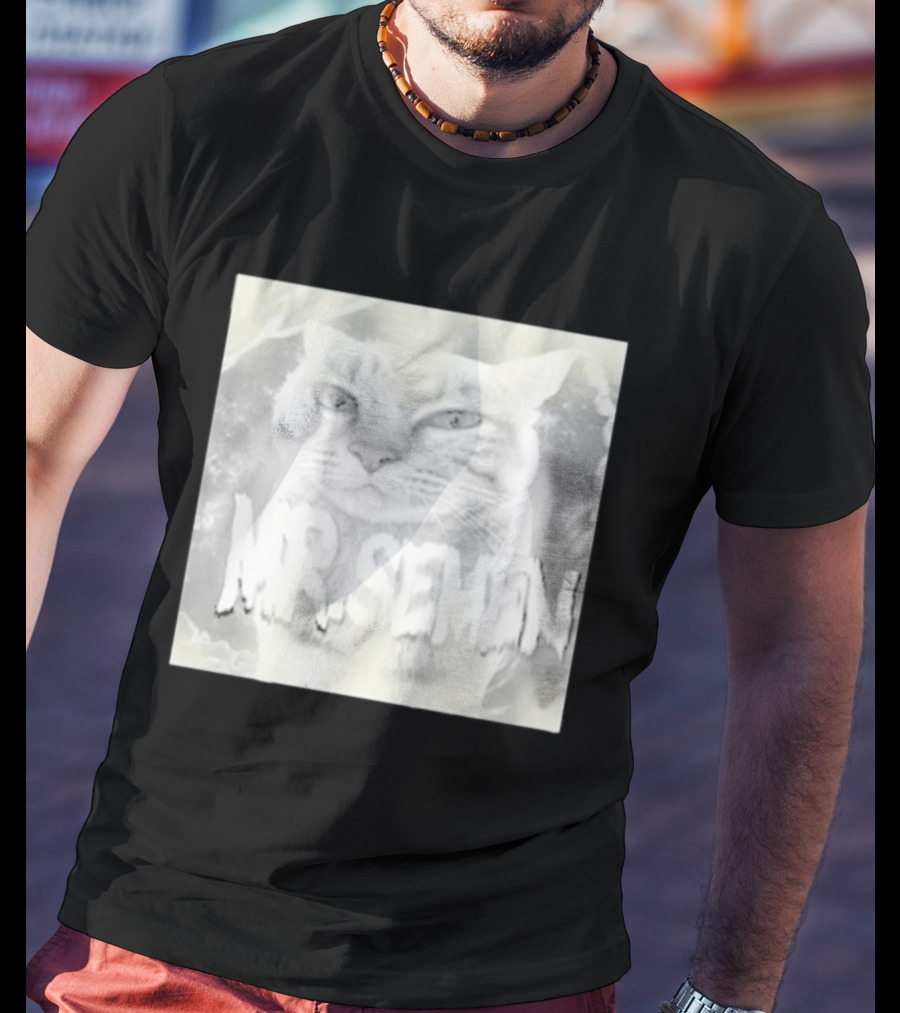Mr Semen Cat Feline Fantasy Bold White T-Shirt