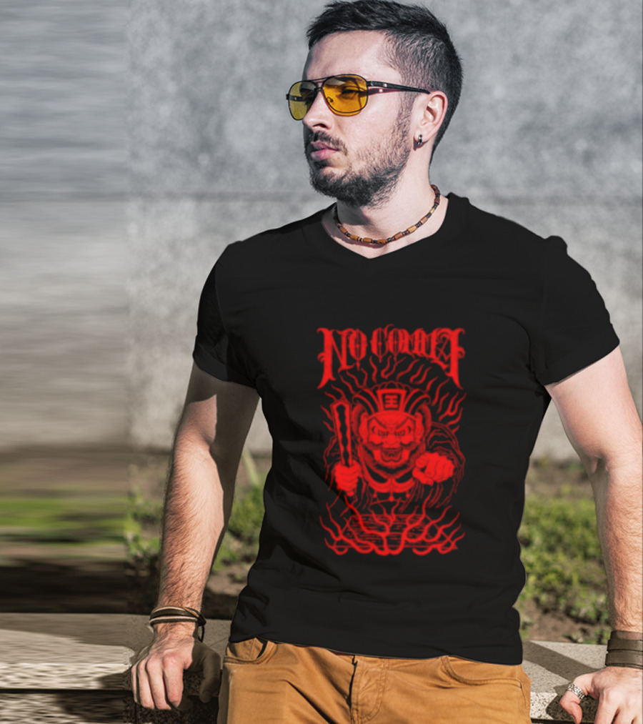 No Comma Demon Warrior Red Streetwear Tiger Mask Samurai T-Shirt