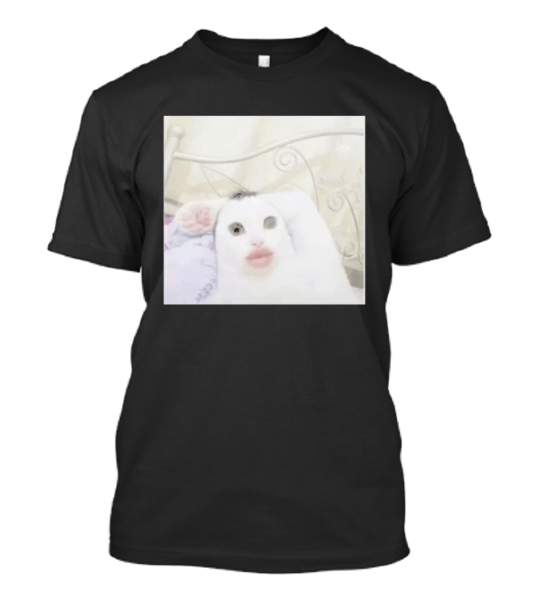 Cursed Cat Meme Funny Distorted Face Filter Selfie T-Shirt