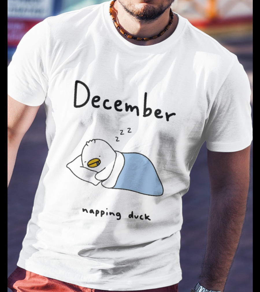 December Cozy Napping Duck Winter Month T-Shirt