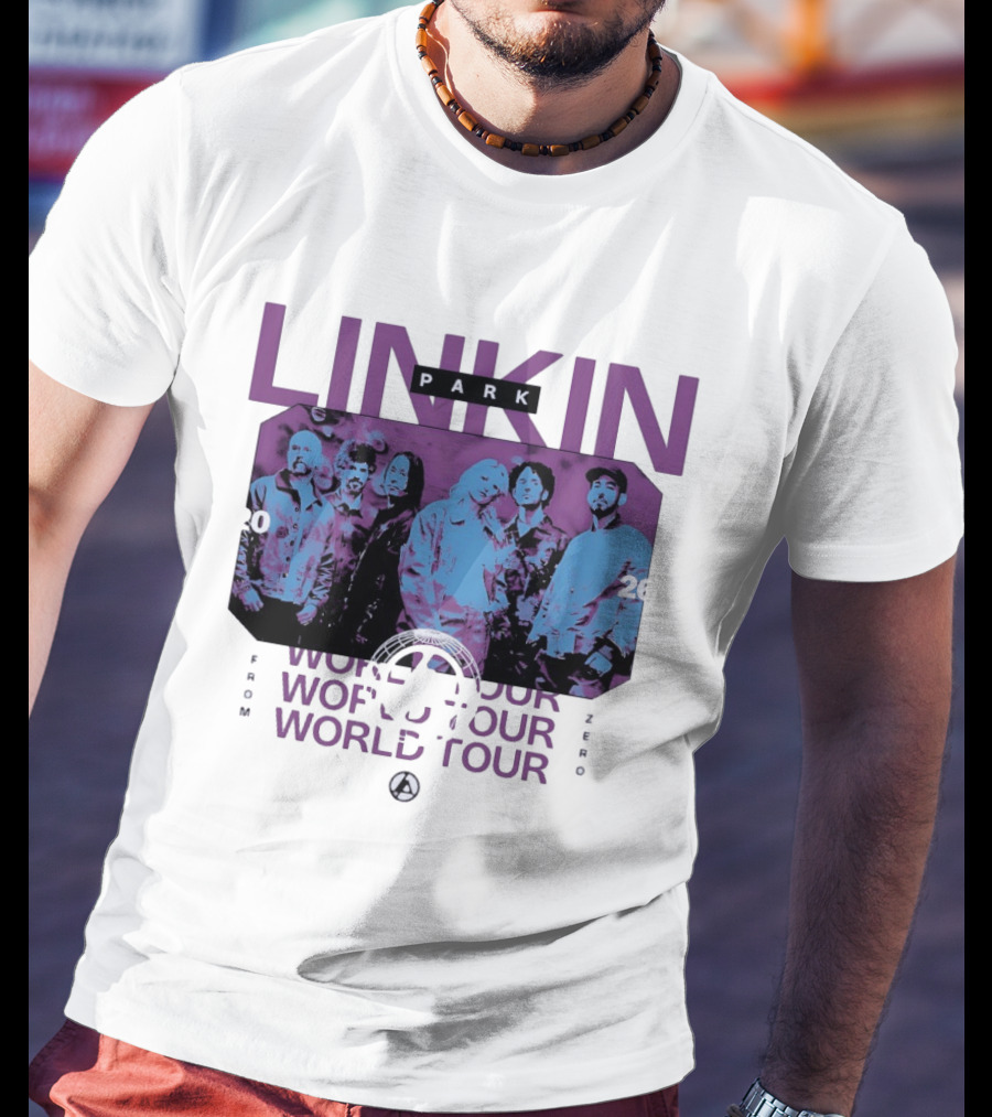 Linkin Park World Tour 2026 Purple Blue Duotone T-Shirt