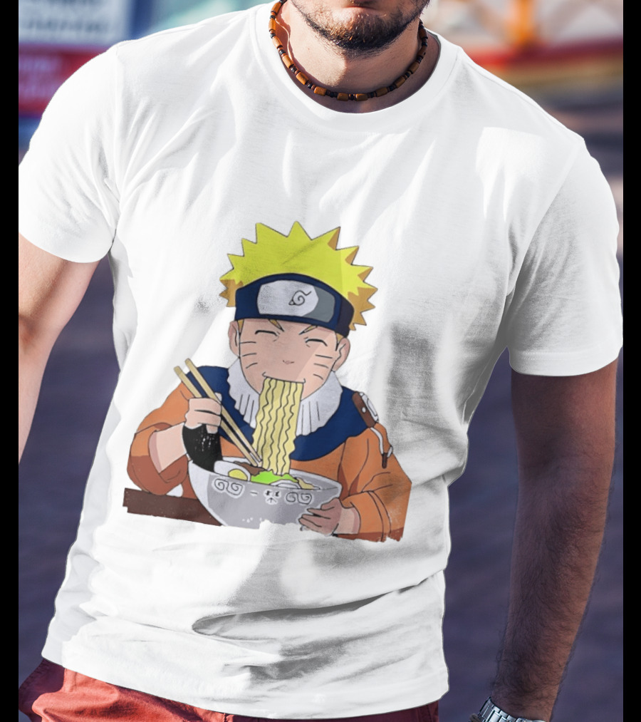 Naruto Uzumaki Ramen Eating Scene Anime Manga Character Popular T-Shirt