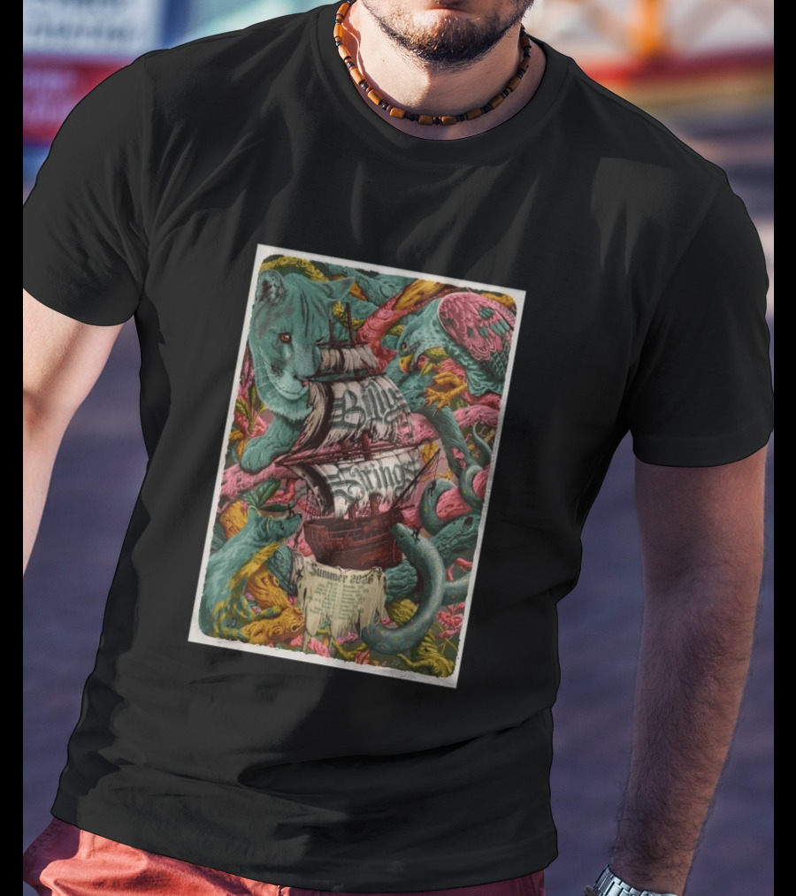Billy Strings 2026 Summer Tour With Artistic Nature And Ship T-Shirt