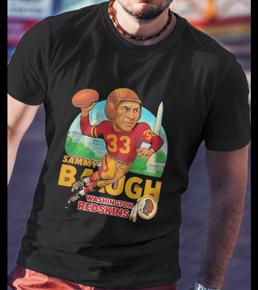 Sammy Baugh Washington Redskins Caricature Number 33 Football Legend T-Shirt