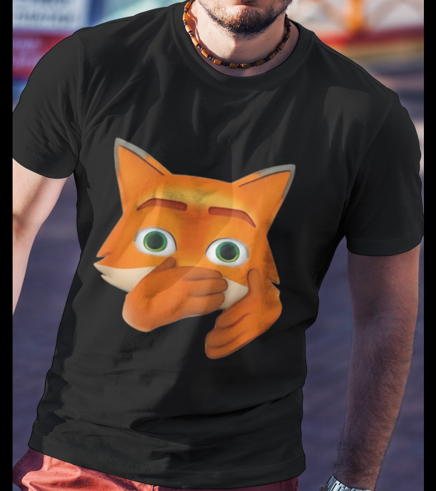 Scuba Fox Emoji Animal Covering Mouth Diving T-Shirt