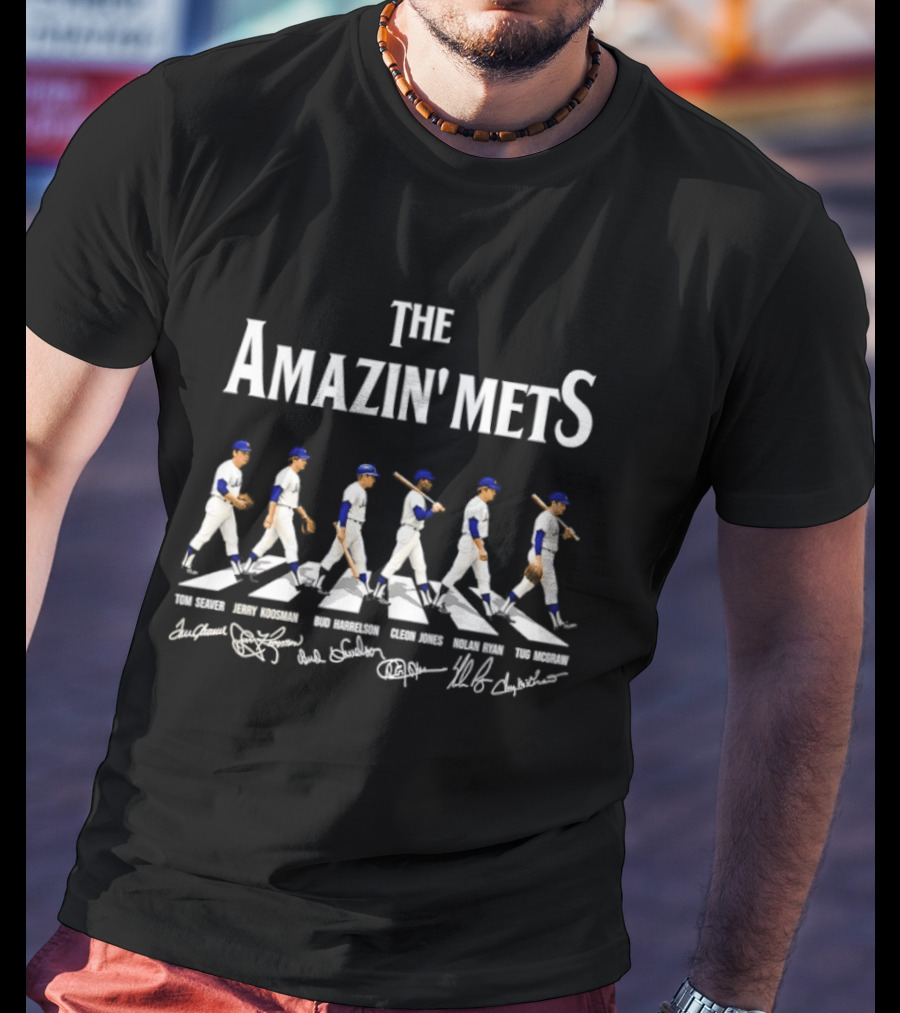 The Amazin' Mets Tom Seaver Jerry Koosman Bud Harrelson Cleon Jones Nolan Ryan Tug McGraw Baseball Legends T-Shirt
