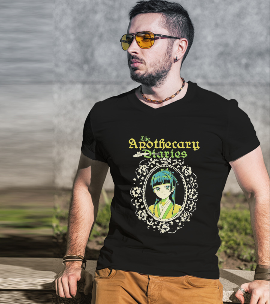 The Apothecary Diaries Anime Girl Framed Floral Lace Border T-Shirt