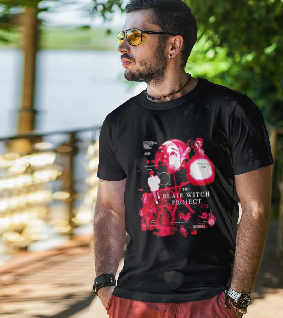 The Blair Witch Project Horror Movie Found Footage Red Overlay Face Montage T-Shirt