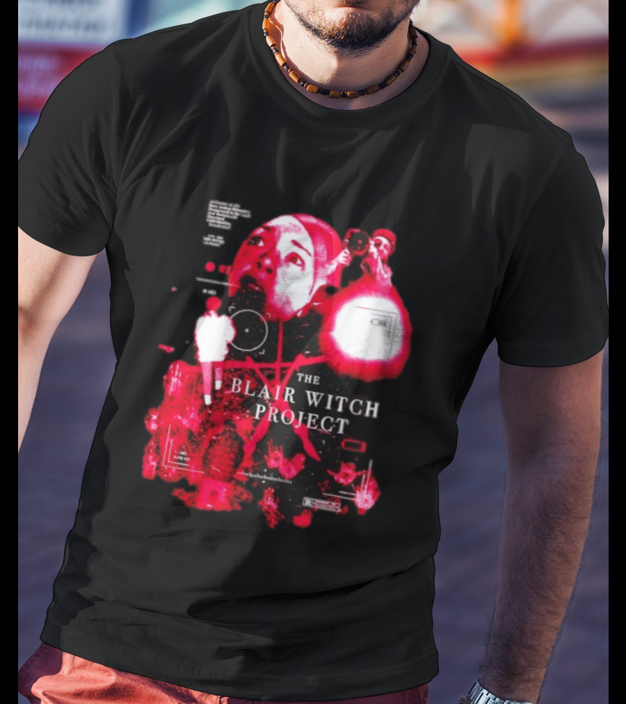 The Blair Witch Project Horror Movie Found Footage Red Overlay Face Montage T-Shirt