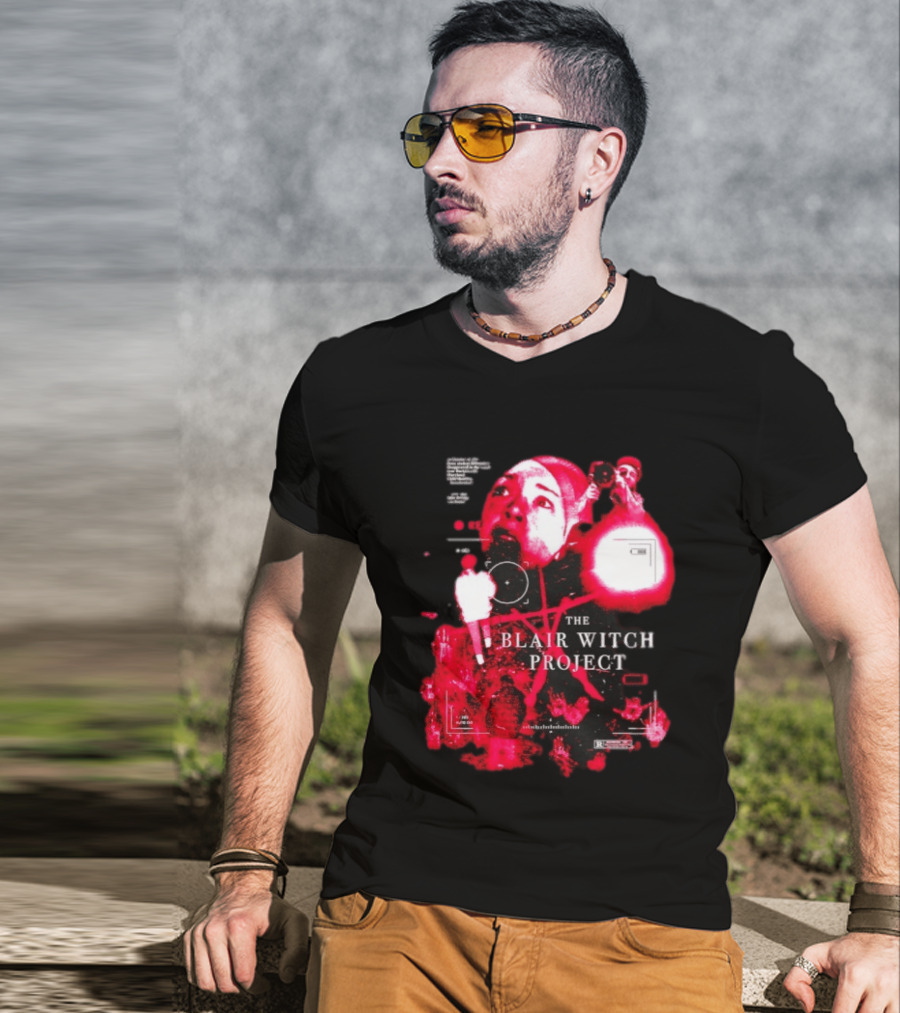 The Blair Witch Project Horror Movie Found Footage Red Overlay Face Montage T-Shirt