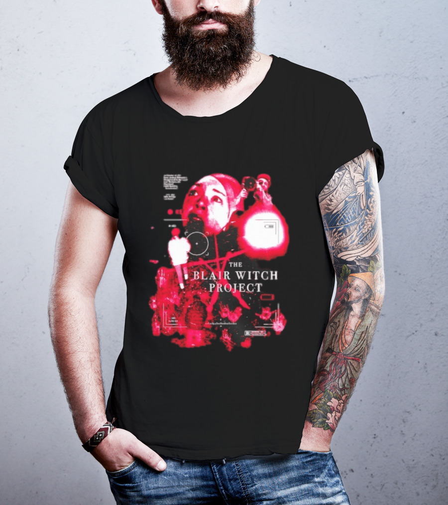 The Blair Witch Project Horror Movie Found Footage Red Overlay Face Montage T-Shirt