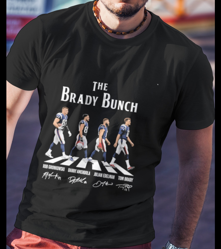 The Brady Bunch New England Patriots Abbey Road Rob Gronkowski Danny Amendola Julian Edelman Tom Brady T-Shirt