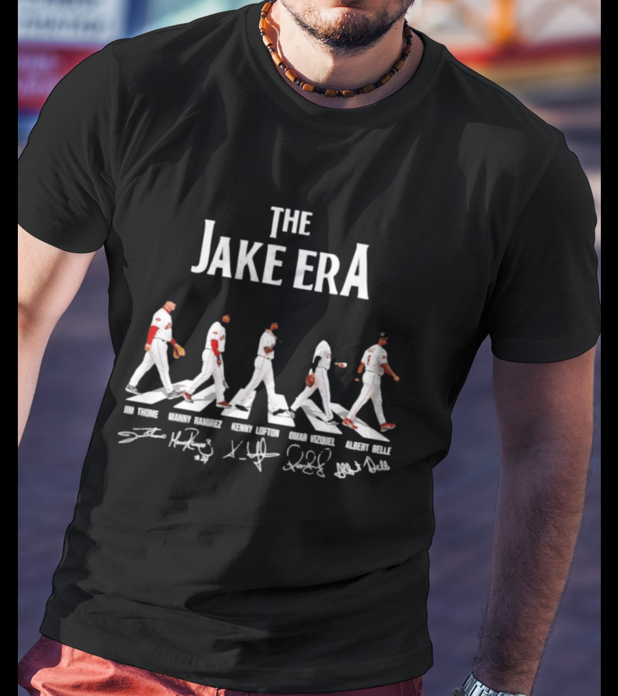 The Jake Era Cleveland Indians Jim Thome Manny Ramirez Kenny Lofton Omar Vizquel Albert Belle Signatures T-Shirt