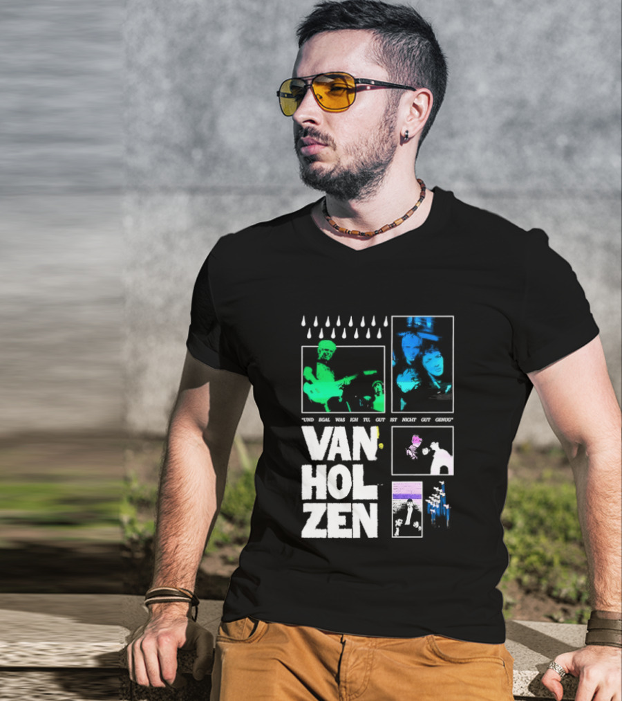 Van Holzen Und Egal Was Ich Tu Gut Ist Nicht Gut Genug Raindrops Color Blocks T-Shirt