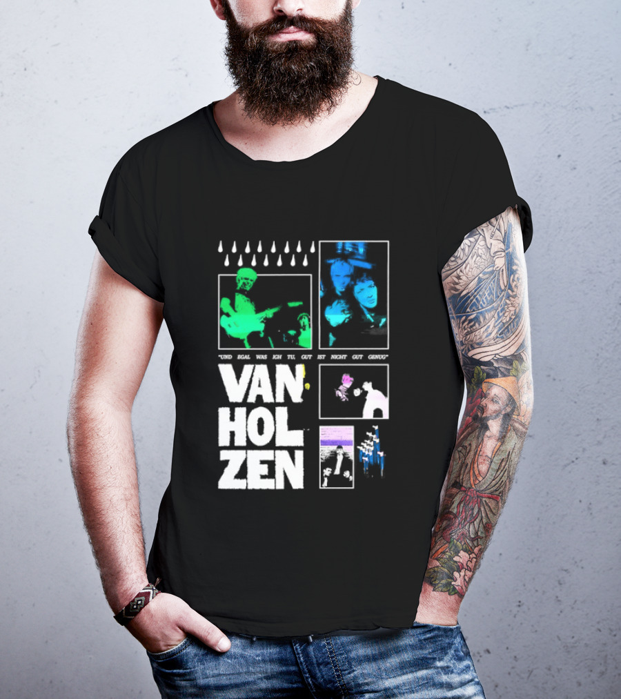 Van Holzen Und Egal Was Ich Tu Gut Ist Nicht Gut Genug Raindrops Color Blocks T-Shirt