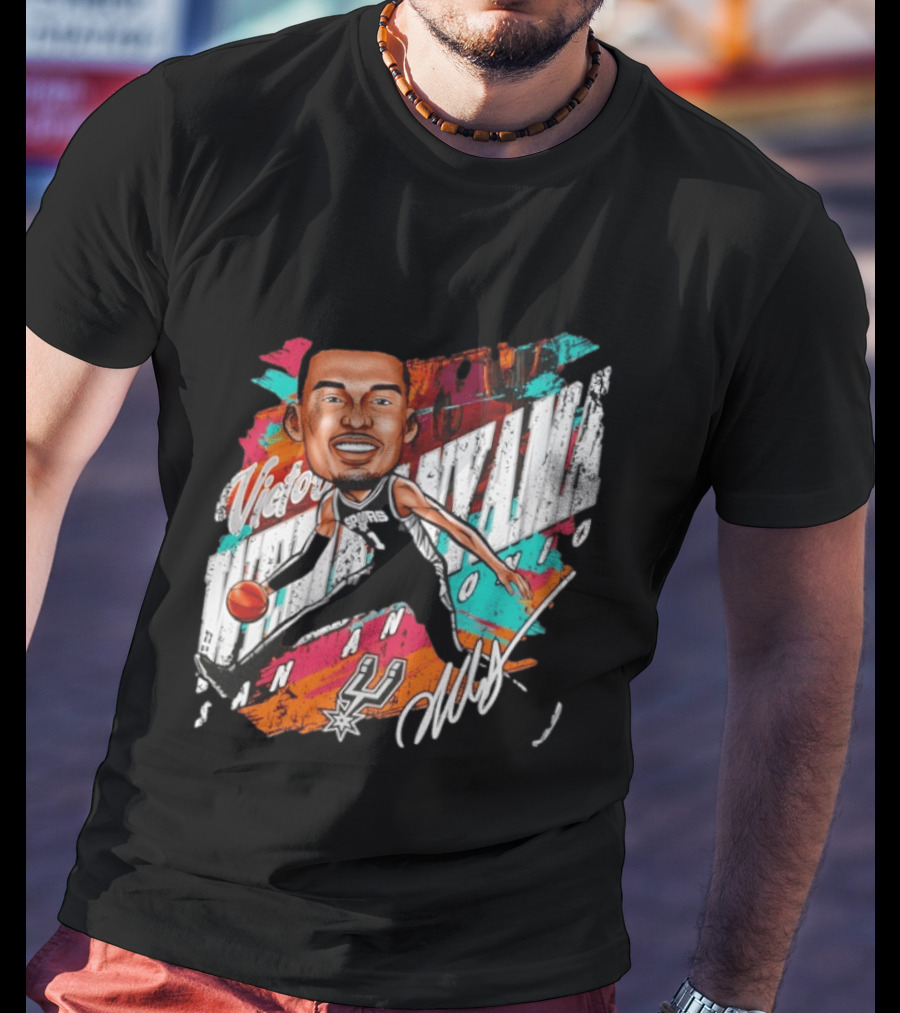 Victor Wembanyama San Antonio Spurs Basketball Cartoon T-Shirt