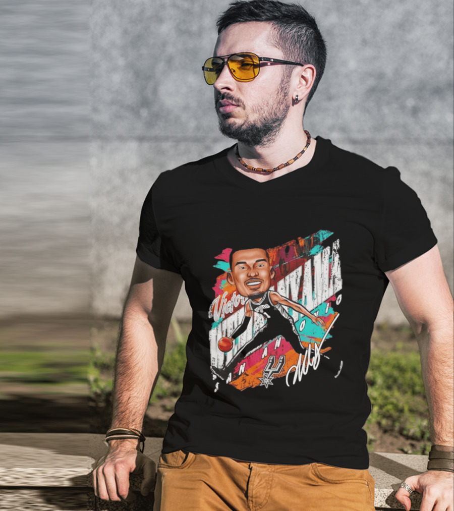 Victor Wembanyama San Antonio Spurs Basketball Cartoon T-Shirt